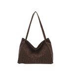Bolso tote de hombro de ante texturizado de lujo