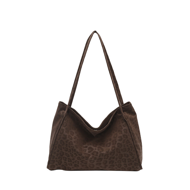 Bolso tote de hombro de ante texturizado de lujo