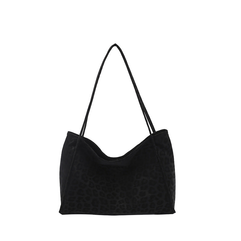 Bolso tote de hombro de ante texturizado de lujo