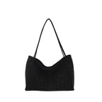 Bolso tote de hombro de ante texturizado de lujo