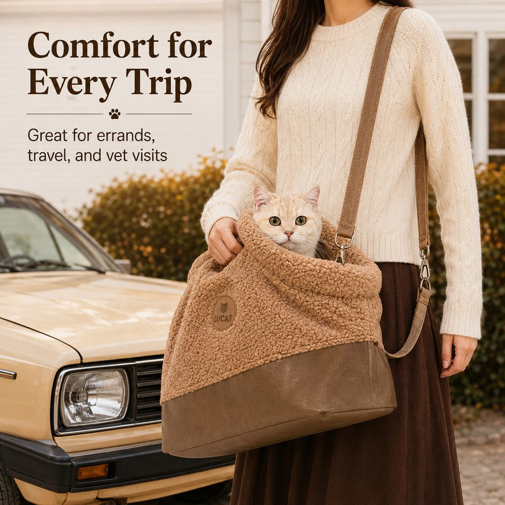 Transportín de Sherpa para Mascotas de Invierno para Paseos y Visitas al Veterinario - Base Estable, Bolso de Mano y Ban
