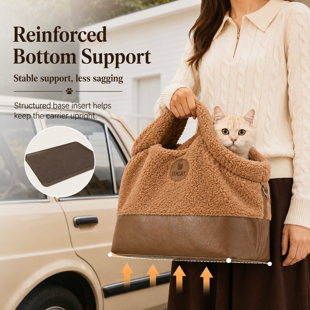 Transportín de Sherpa para Mascotas de Invierno para Paseos y Visitas al Veterinario - Base Estable, Bolso de Mano y Ban