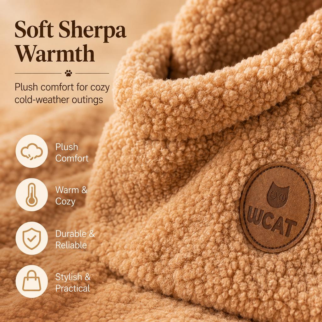Transportín de Sherpa para Mascotas de Invierno para Paseos y Visitas al Veterinario - Base Estable, Bolso de Mano y Ban
