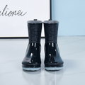 Botas de agua cortas para mujer, botas de lluvia impermeables hasta media pantorrilla con suela antideslizante, botas de