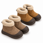 Botas de nieve de ante suave para bebé con puño de pelo sintético