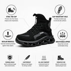 Botas de trabajo con puntera de acero y suela antideslizante resistente a perforaciones Kevlar