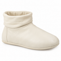 Botines crema de mujer con cuello plegable