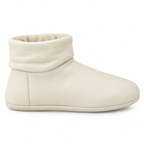 Botines crema de mujer con cuello plegable