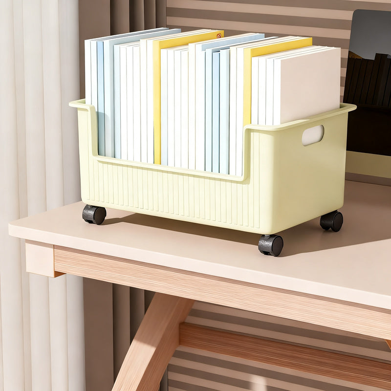 Caja móvil para libros de escritorio y suelo