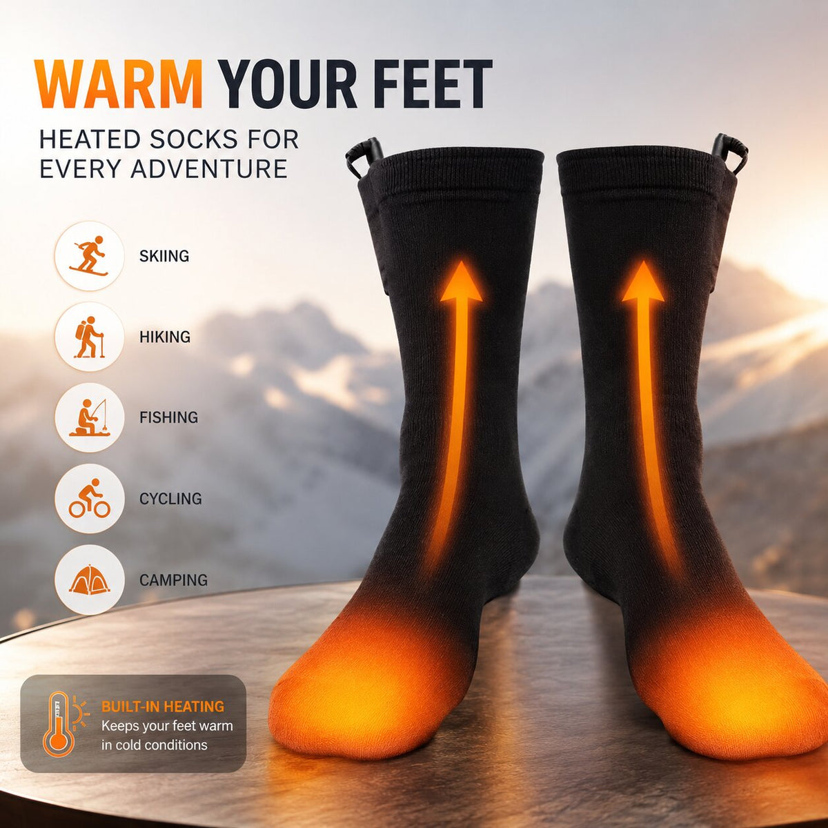 Calcetines calefactables para pies calientes