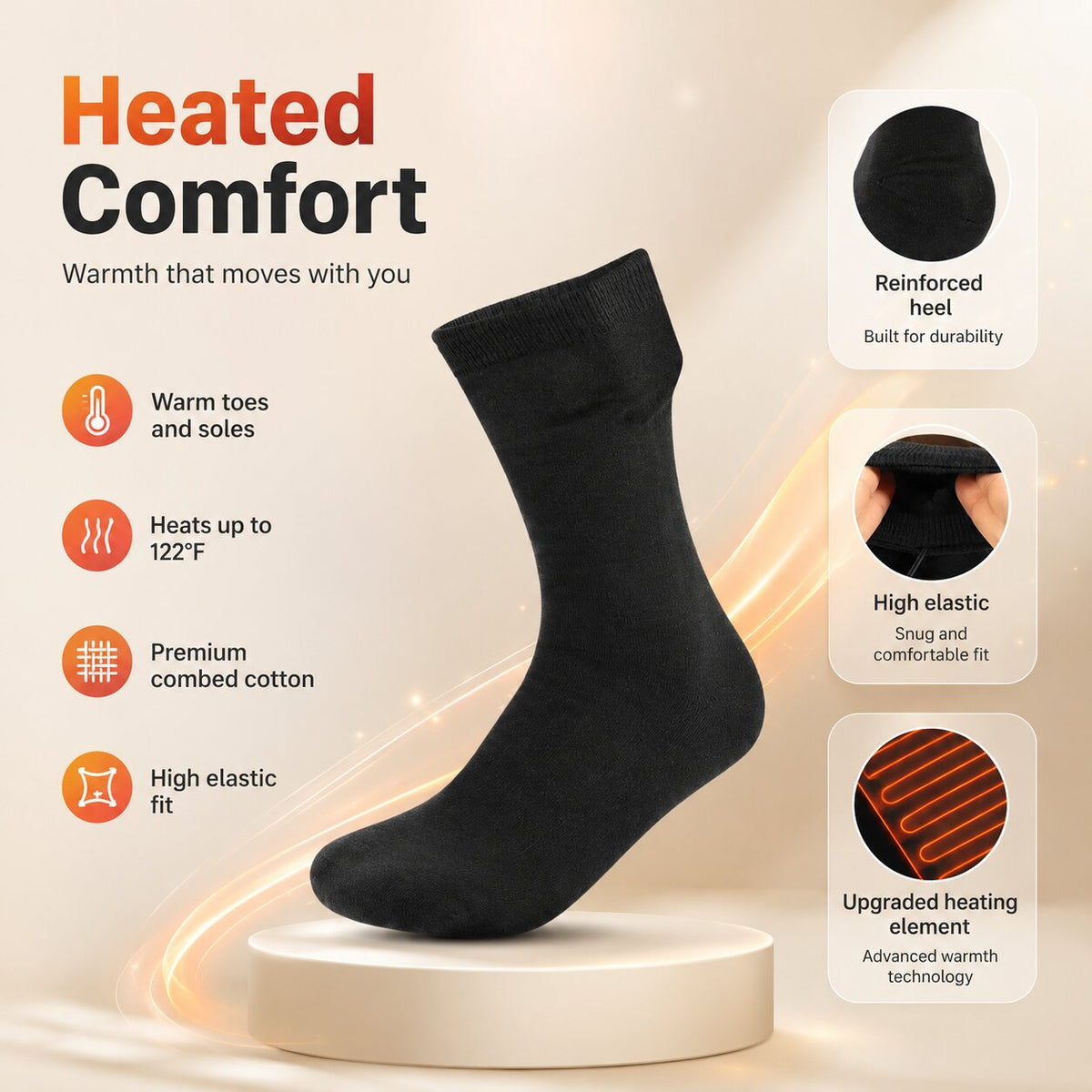 Calcetines calefactables para pies calientes