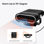 Calefactor portátil para coche con ventilador y desempañador rápido de 12 V