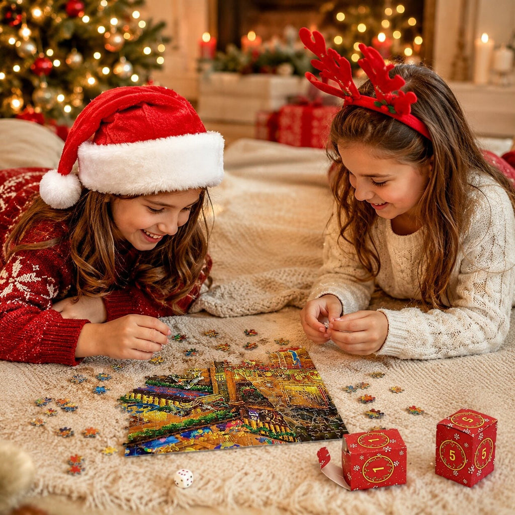 Calendario de adviento con puzle de Navidad 2026 de 1008 piezas para diversión diaria
