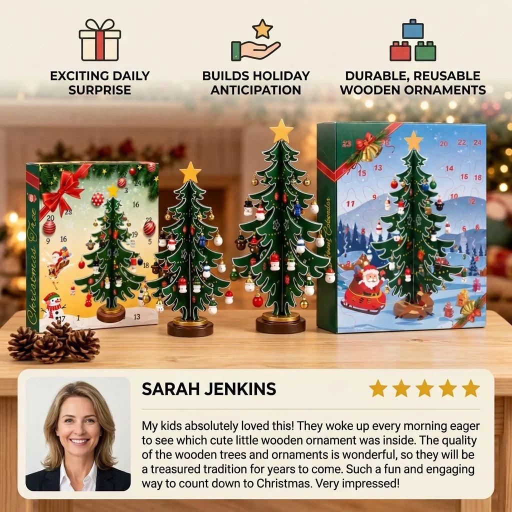Calendario de adviento de árbol de Navidad de 24 días