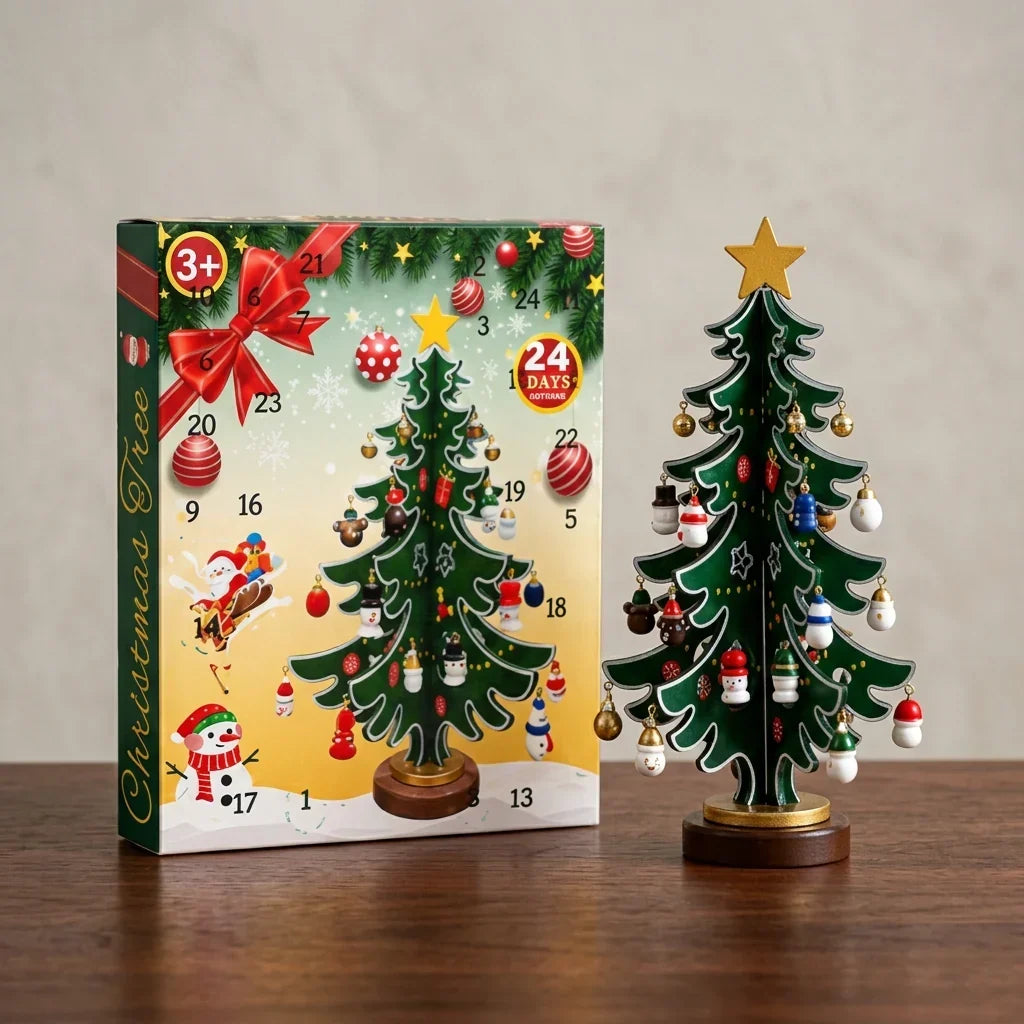 Calendario de adviento de árbol de Navidad de 24 días
