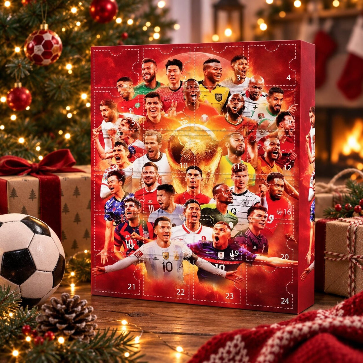 Calendario de Adviento de Fútbol para Niños con 24 Sorpresas Navideñas