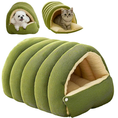 Cama cerrada de invierno para gatos extraíble y lavable