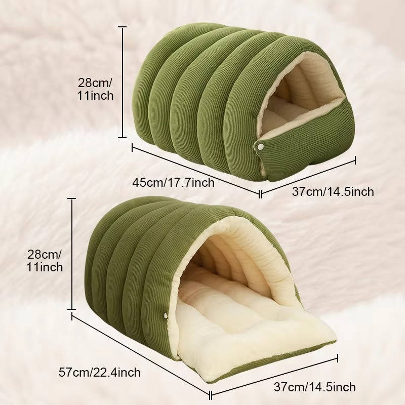 Cama cerrada de invierno para gatos extraíble y lavable