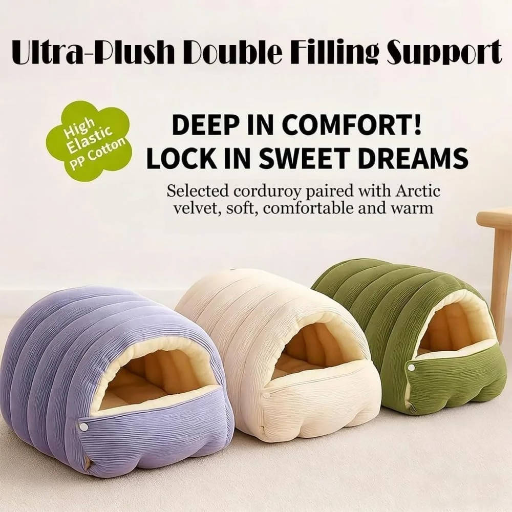 Cama cerrada de invierno para gatos extraíble y lavable