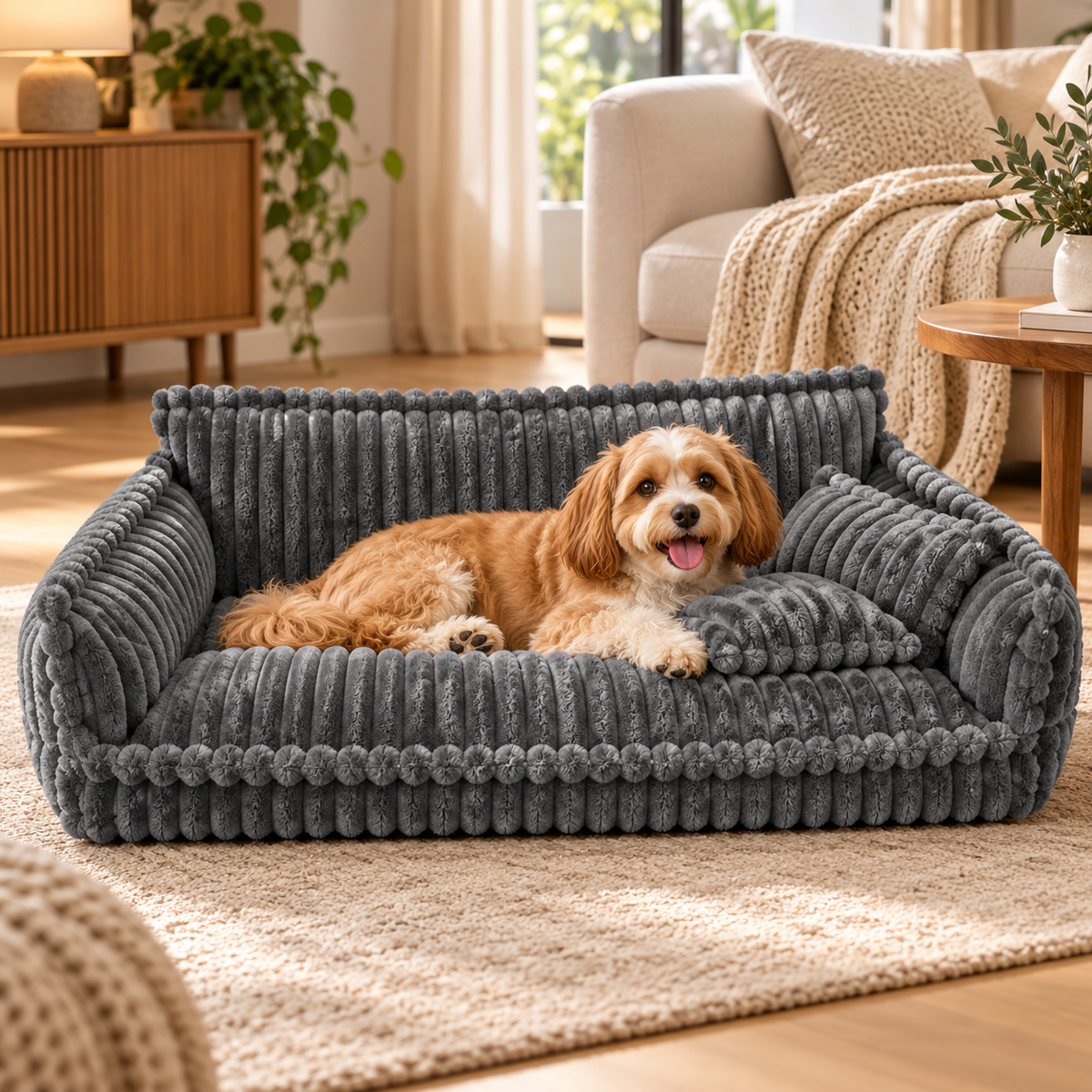 Cama ortopédica antideslizante para perros lavable estilo sofá