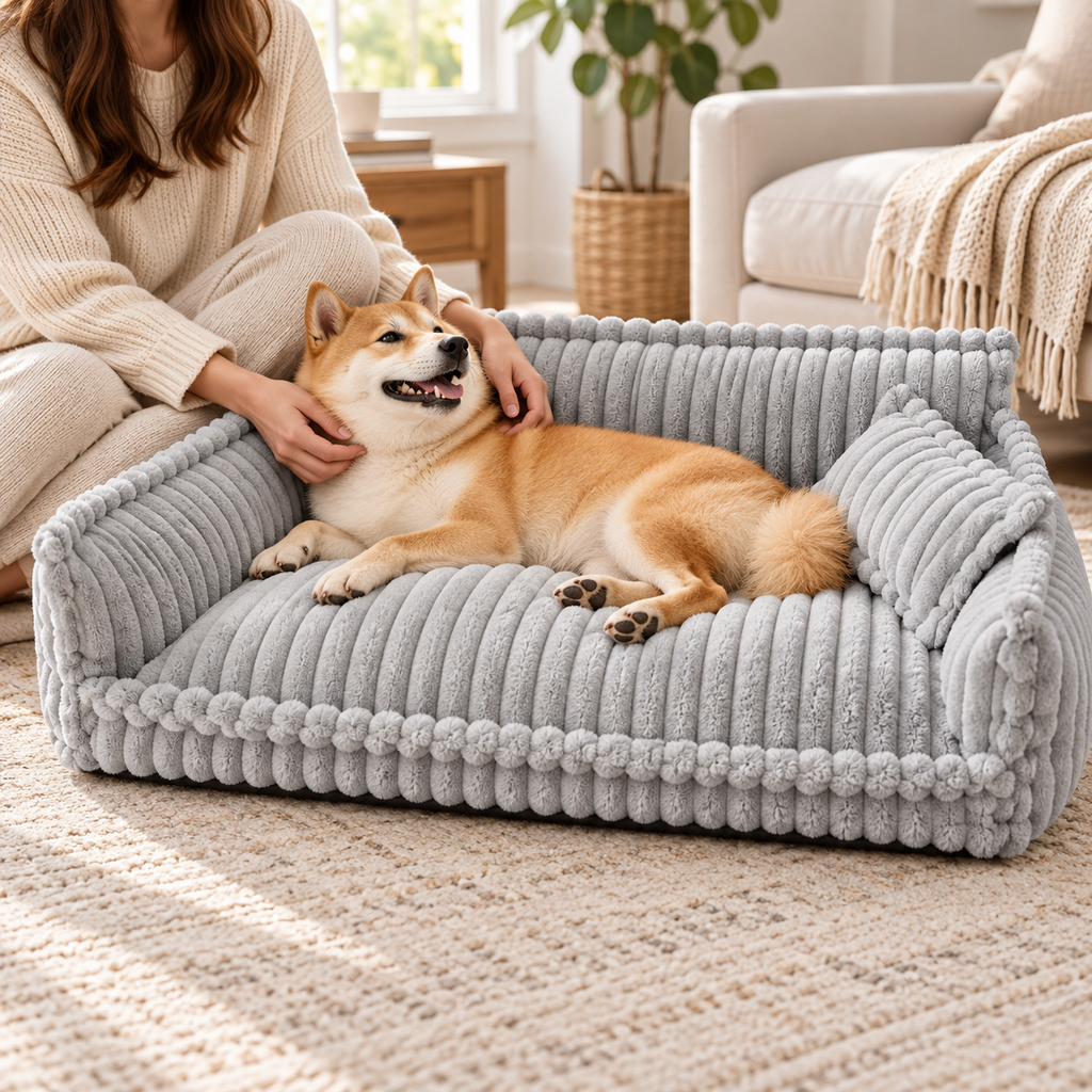 Cama ortopédica antideslizante para perros lavable estilo sofá