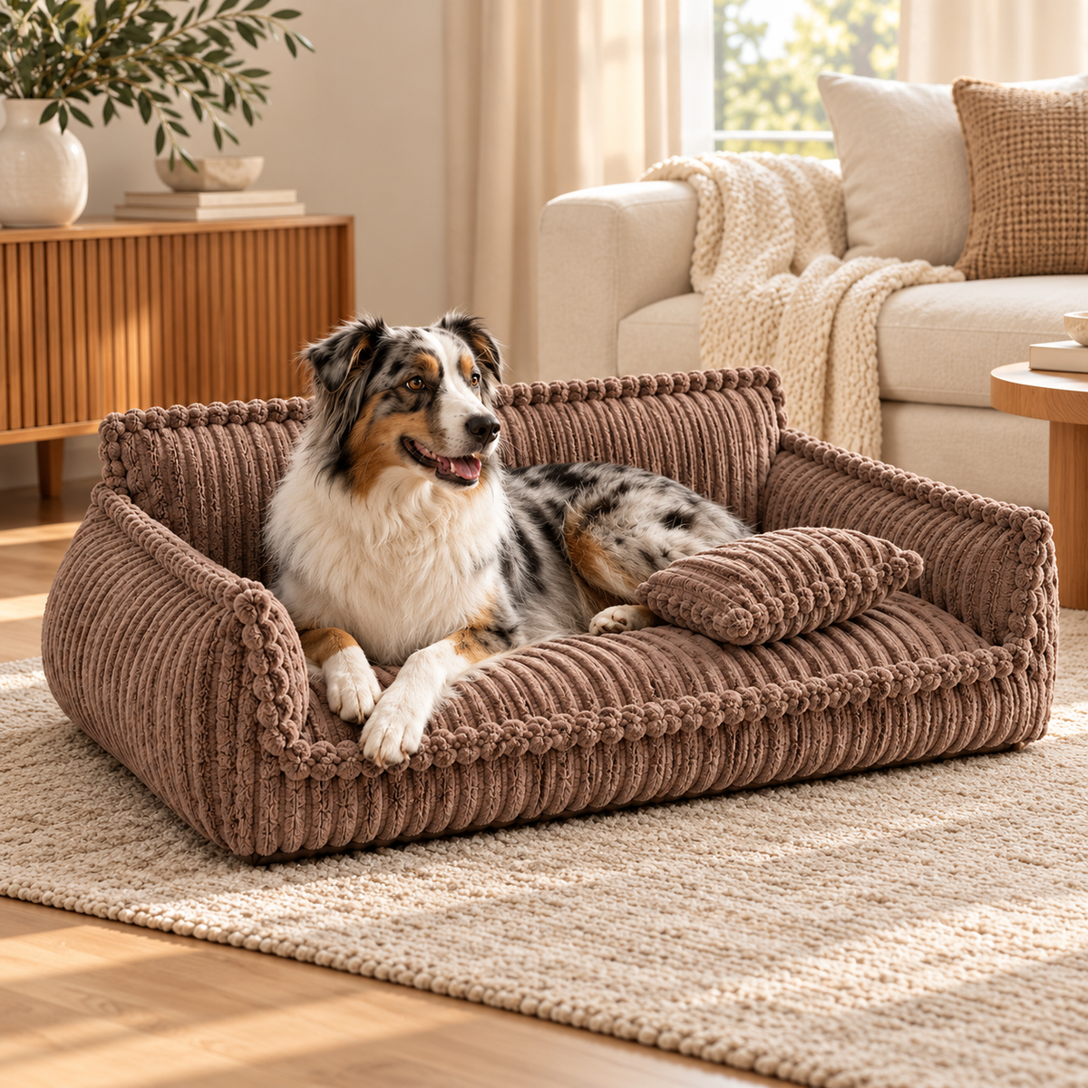Cama ortopédica antideslizante para perros lavable estilo sofá