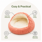 Cama semiabierta de felpa para mascotas (cojín extraíble lavable)