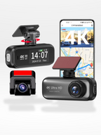 Cámara de coche 4K delantera y trasera con GPS integrado