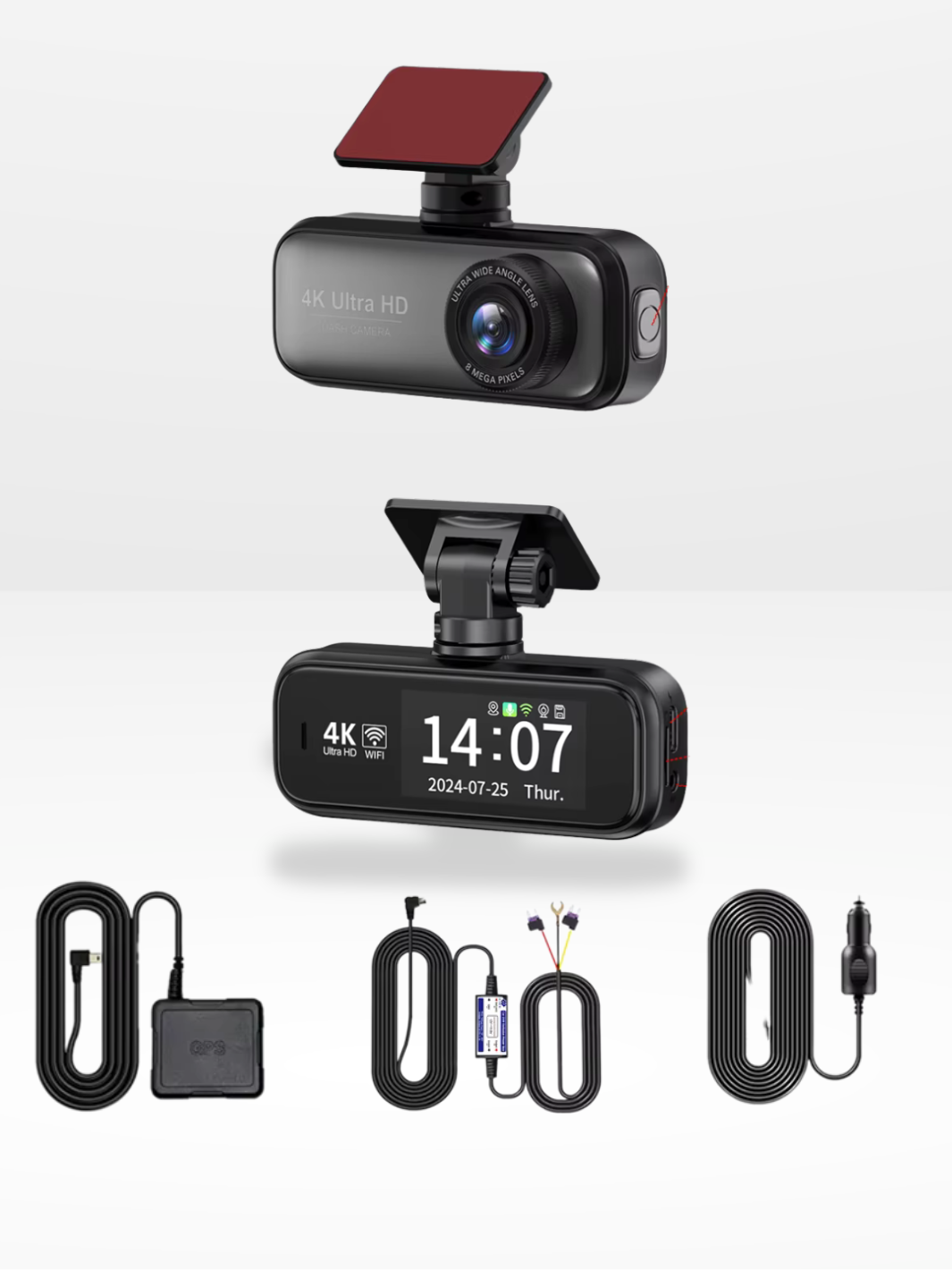 Cámara de coche 4K delantera y trasera con GPS integrado