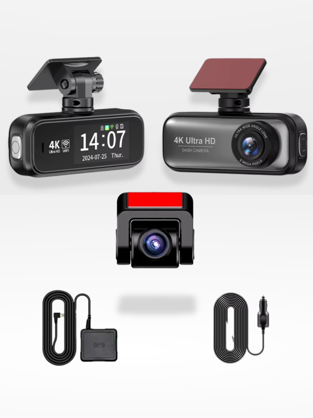 Cámara de coche 4K delantera y trasera con GPS integrado