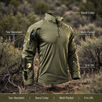 Camisa Táctica de Camuflaje para Hombre de Manga Larga Ripstop con Múltiples Bolsillos