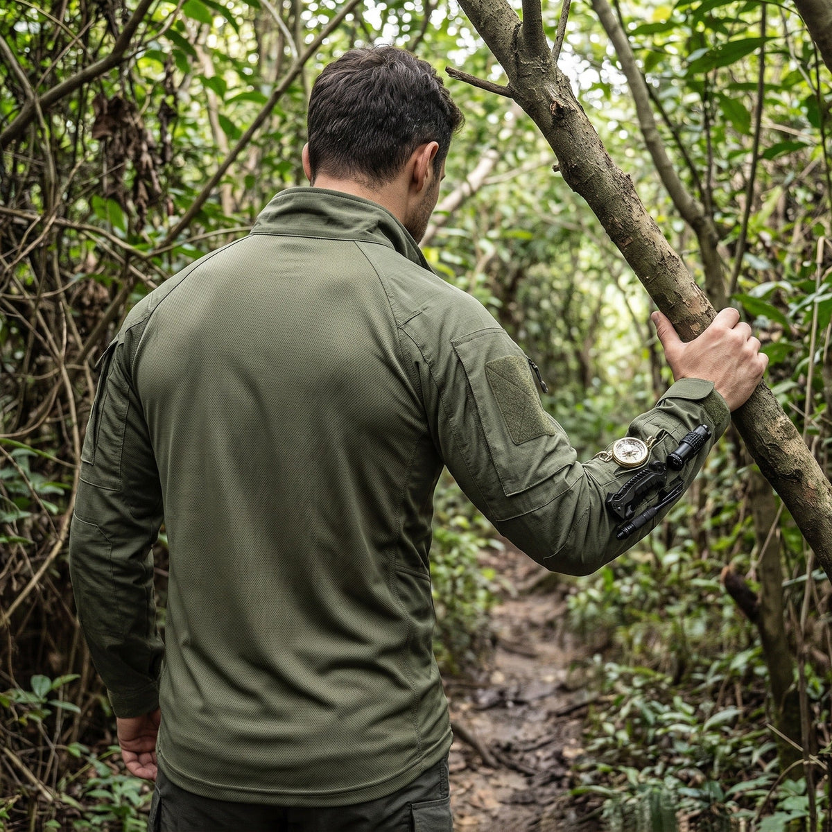 Camisa Táctica de Camuflaje para Hombre de Manga Larga Ripstop con Múltiples Bolsillos