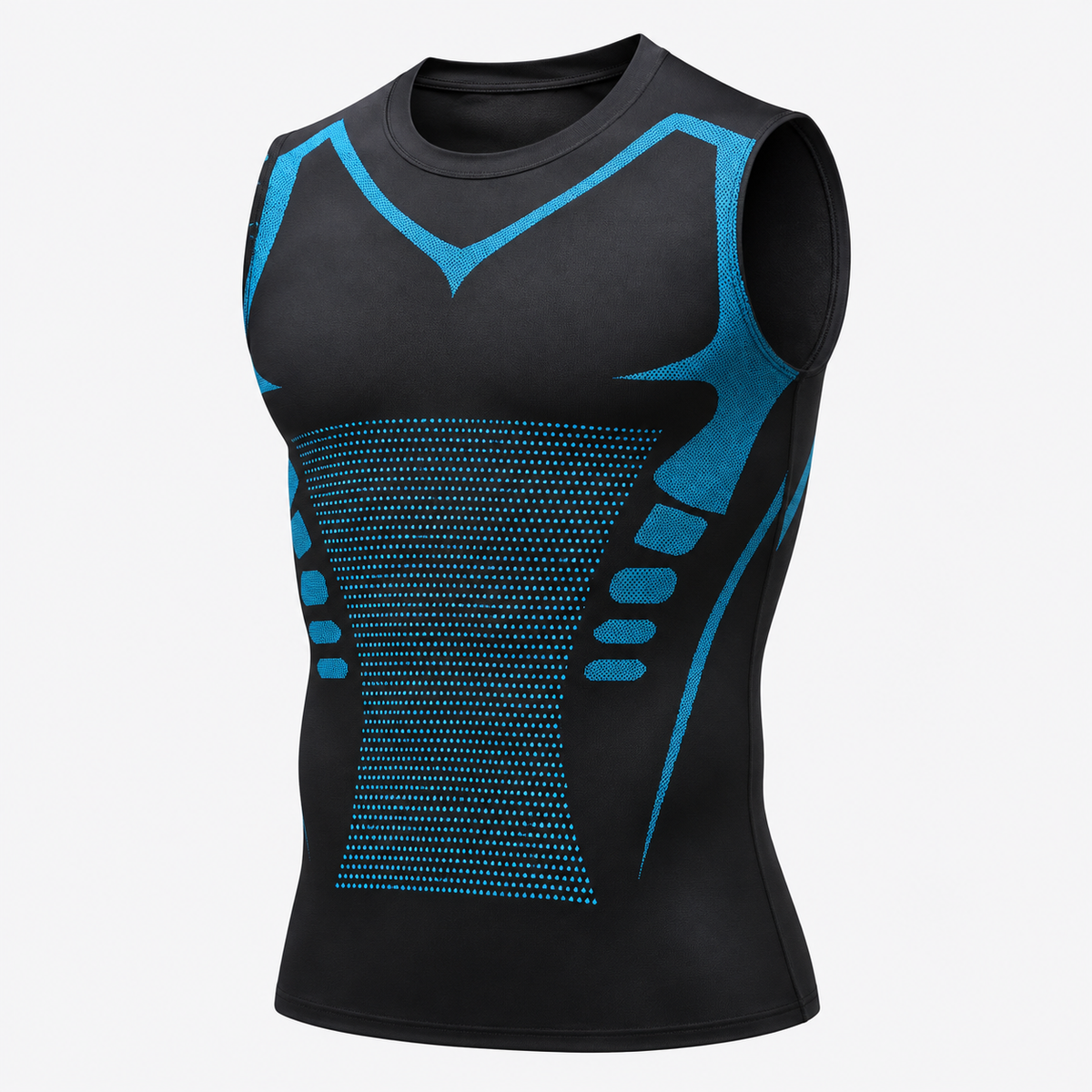 Camiseta de compresión sin mangas para hombre fitness