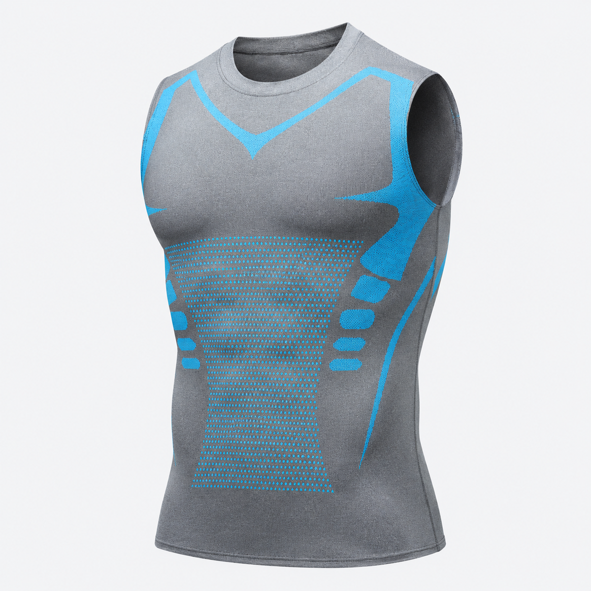 Camiseta de compresión sin mangas para hombre fitness