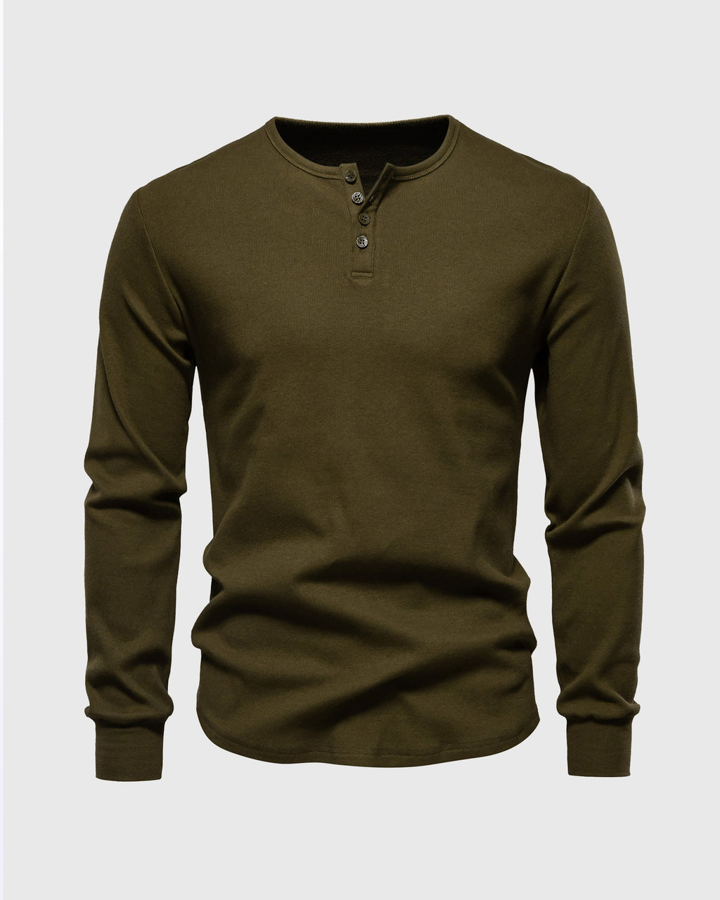 Camiseta Henley de canalé para hombre
