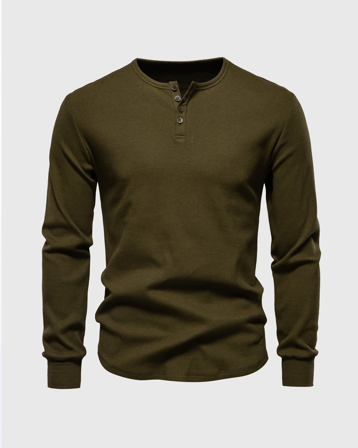 Camiseta Henley de canalé para hombre