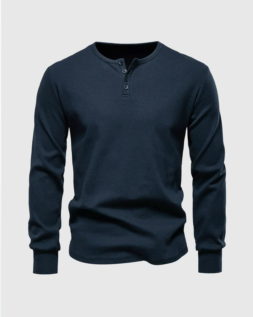 Camiseta Henley de canalé para hombre