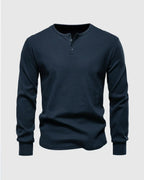 Camiseta Henley de canalé para hombre