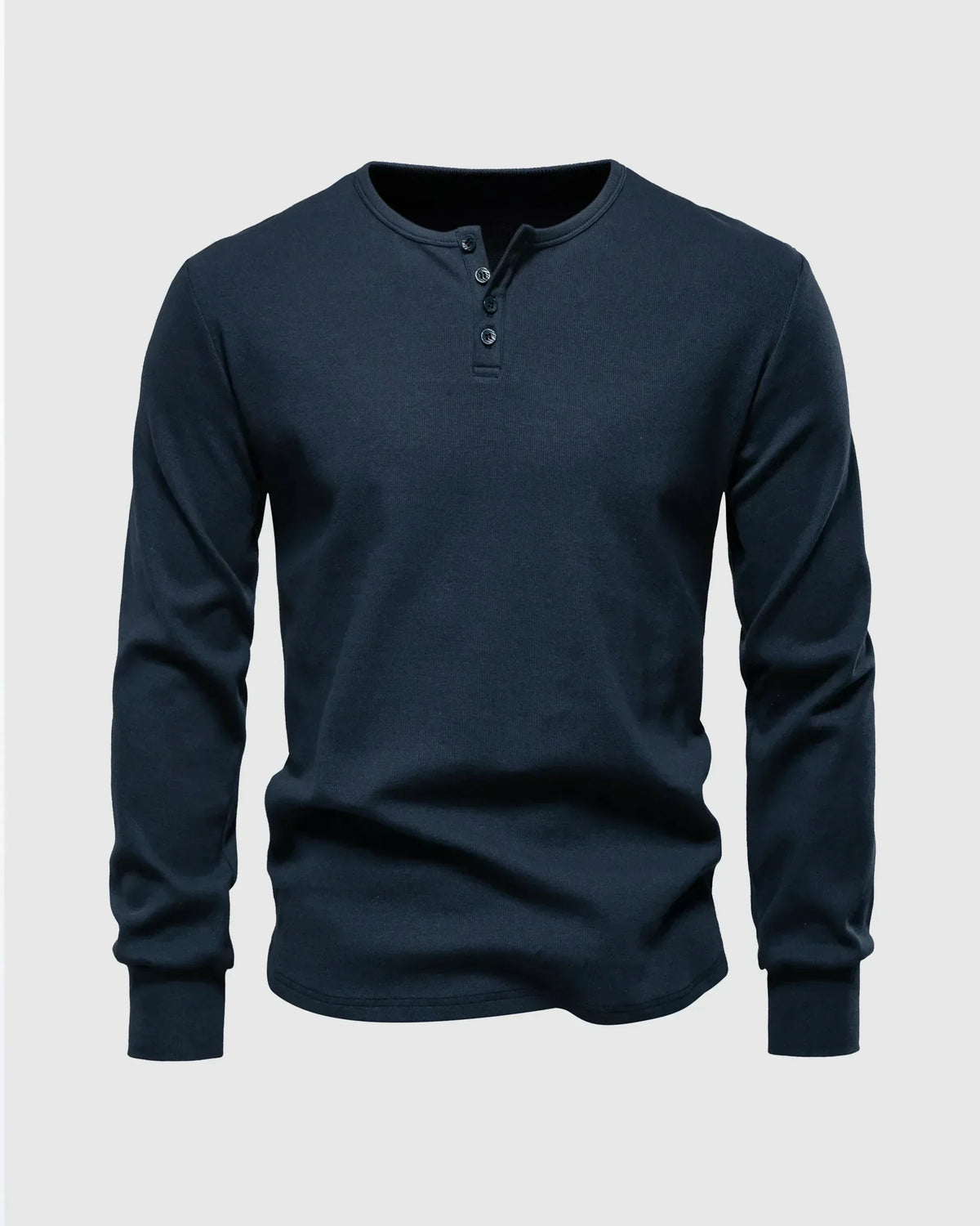 Camiseta Henley de canalé para hombre