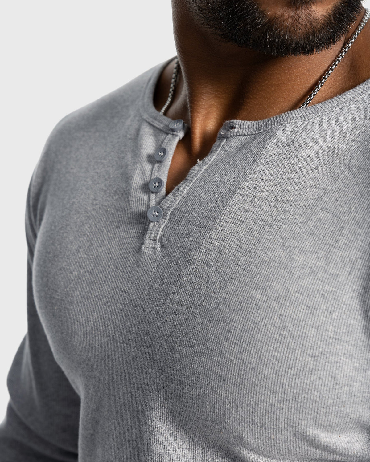 Camiseta Henley de canalé para hombre