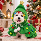 Capa navideña de árbol de Navidad para mascotas – Disfraz fácil de poner para perros y gatos pequeños