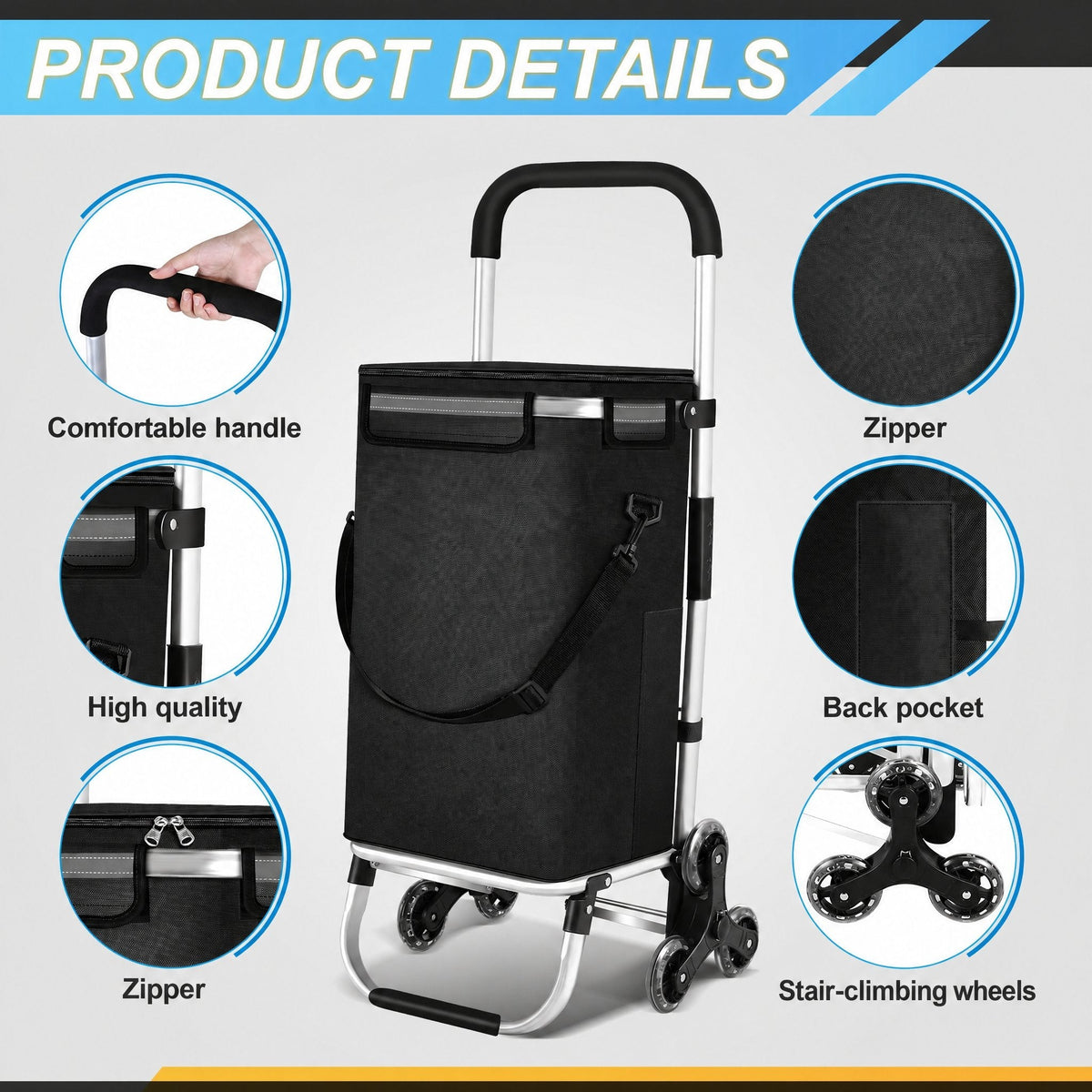 Carrito de la compra plegable de 40 l