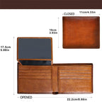 Cartera de piel clásica con triple pliegue