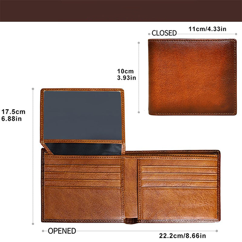 Cartera de piel clásica con triple pliegue