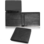 Cartera de piel clásica con triple pliegue