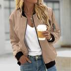 Chaqueta bomber con cremallera cómoda para mujer