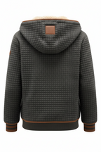 Chaqueta de exterior cálida retro para mujer con estampado de cuadros y doble cuello