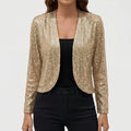 Chaqueta de punto con abalorios y abertura frontal para mujer