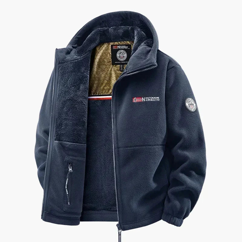 Chaqueta polar con capucha para exterior - Estilo escandinavo para invierno y uso casual