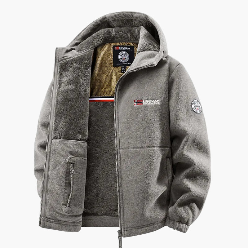 Chaqueta polar con capucha para exterior - Estilo escandinavo para invierno y uso casual